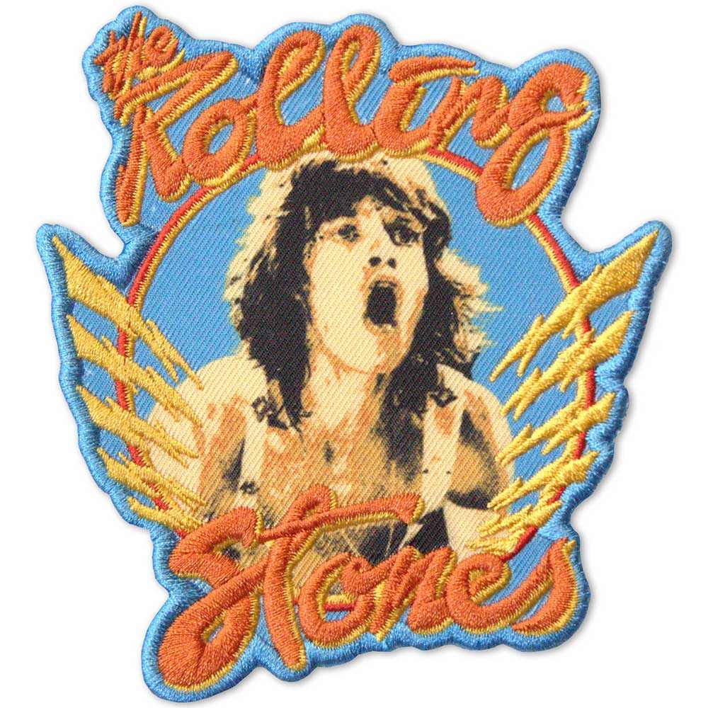 The Rolling Stones - Mick & Orange Logo Patch - Blue